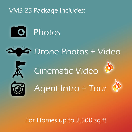 Views Media Real Estate Photo + Cinematic Video + Agent Intro Tour Package - up to 2,500 sq ft